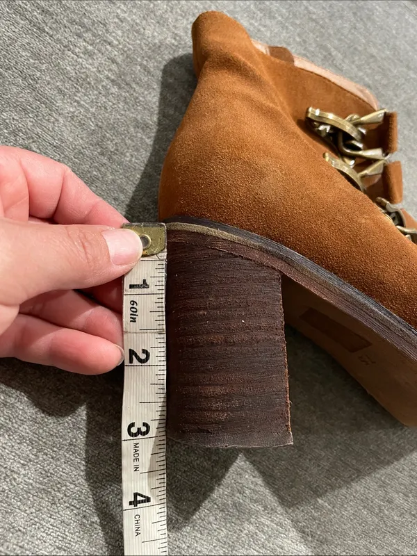 Jeffrey Campbell Climber Bootie Size 7.5 Brown Suede Ankle Bootie Brass Clips - Image 13