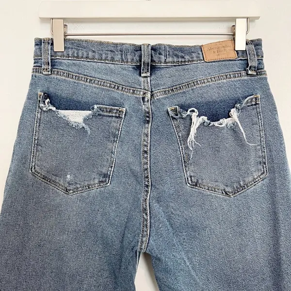 Abercrombie High Rise Distressed Mom‎ Jeans 28 Grunge Punk Retro Slouchy 90s - Image 6