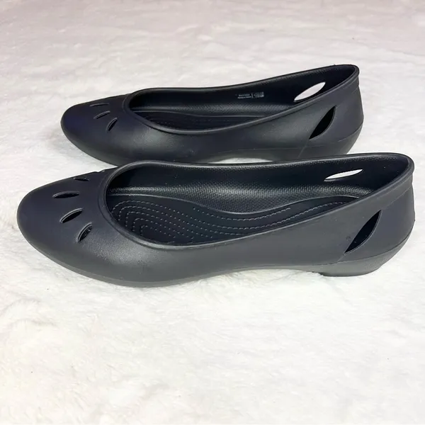 CROCS Black Cutout Kelli Ballet Flats Women’s Size 10 - Image 3