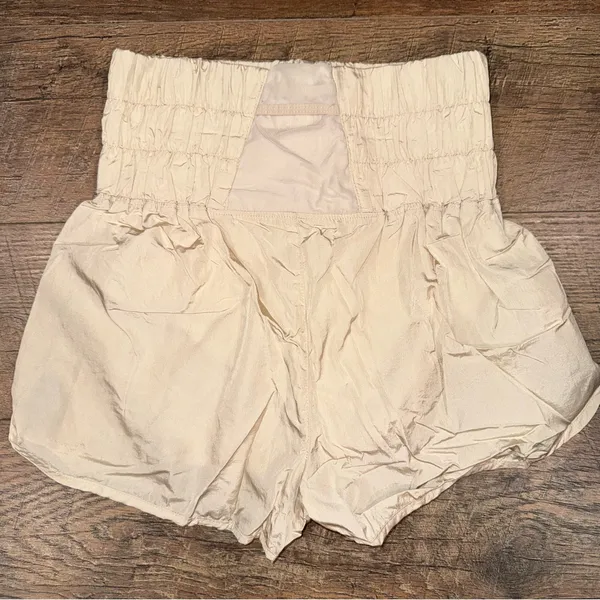 FP Movement by Free People High Waist Champagne Gold Lined Workout Shorts - Image 6