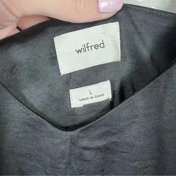 Aritzia Wilfred Black Satin Babydoll Mini Dress‎ - Image 5