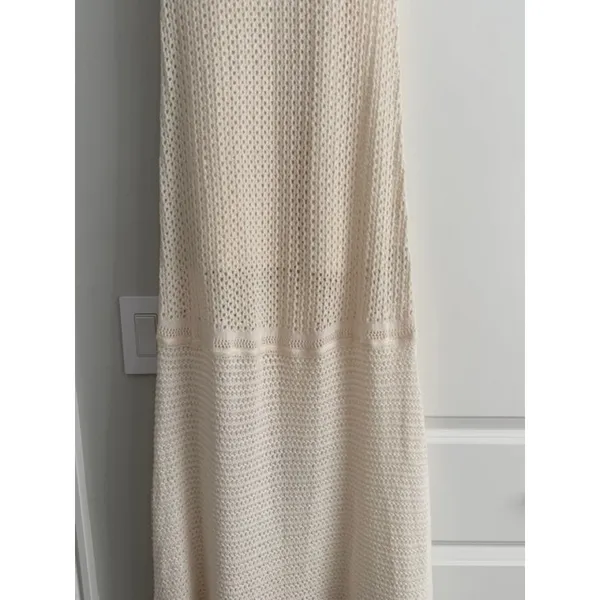 Everlane NWOT Lace Knit Maxi Sweater Dress W/Slip Bone Small Organic Cotton - Image 5
