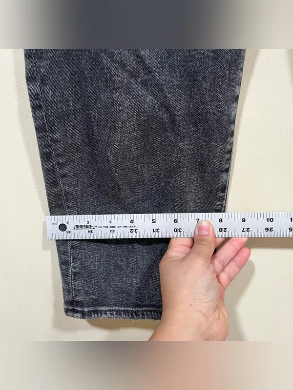 Pistola high-rise black acid wash mom jeans faded, vintage-style size 27 EUC - Image 5