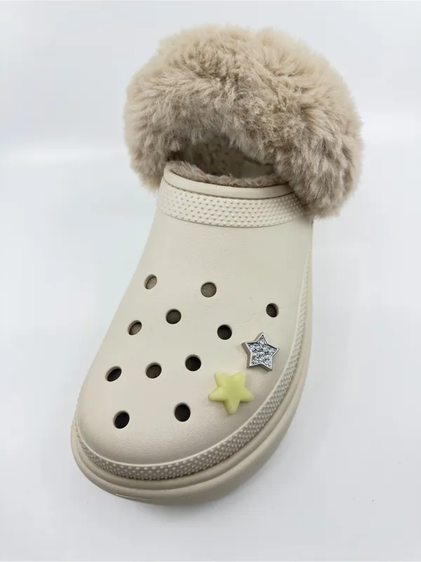 Crocs Stomp Lined Clogs color stucco, featuring a thick platform sole SZ 11 - Image 6