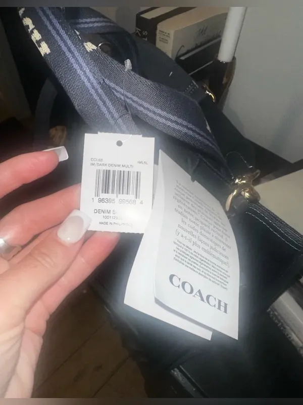 NIB + NWT Coach Smith Tote Bag In Gold/Dark Denim Gold Multi $428 MSRP - Image 11