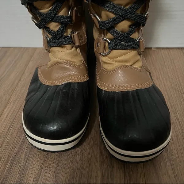 Sorel Tofino II Size‎ 5 Waterproof Winter Snow Boots Faux Fur Tan Black apres - Image 4