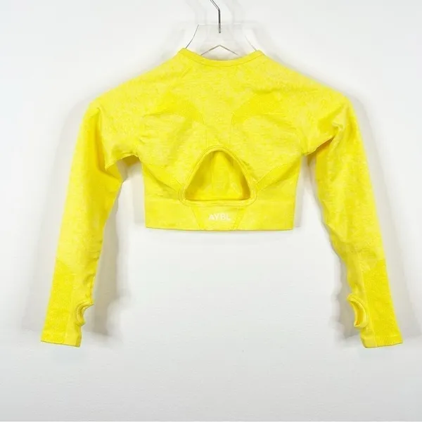 NWT AYBL Motion Cut Out Workout‎ Top Women's Size XS Yellow Gym Girl - Image 3