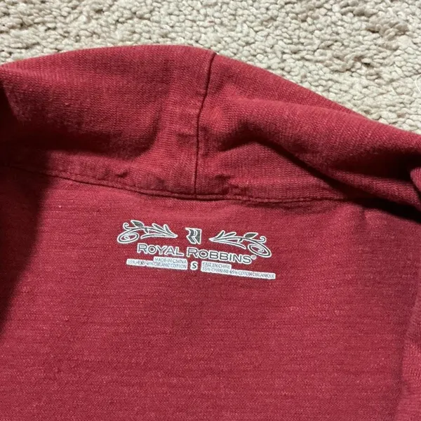 Royal Robbins Granola Girl Women’s S‎ Red Open Cardigan Sweater Organic Cotton - Image 4