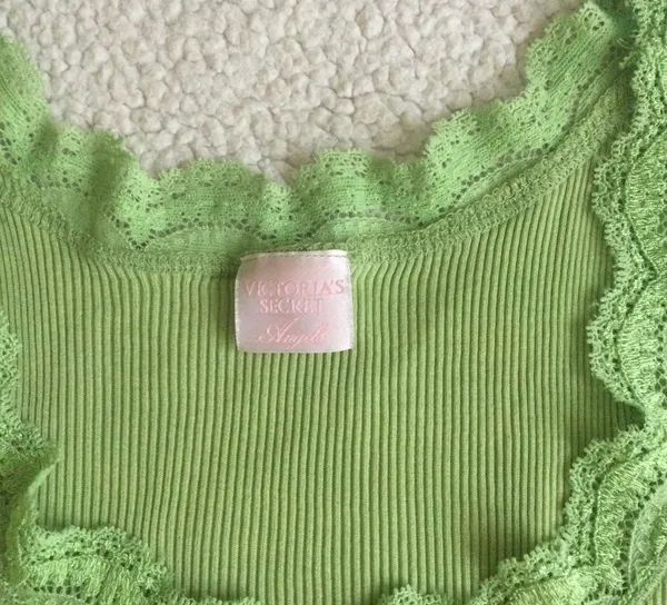 Angels Vintage Y2K Ribbed Lace Green Tank - Sz Medium - Image 5