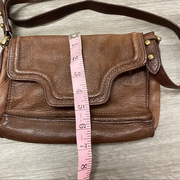 Cole Haan Emma Brown Pebbled Leather Crossbody Flap Bag - Image 6