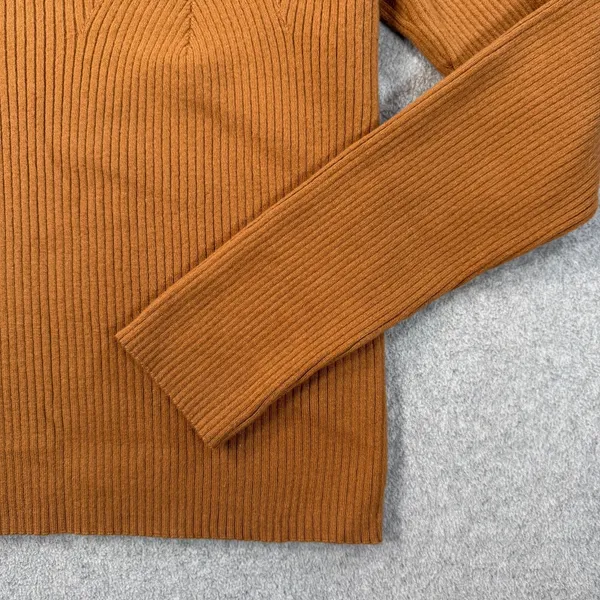 Old Navy Women's XL Brown Ribbed Knit Sweetheart Neckline Long Sleeve Sweater - Image 2