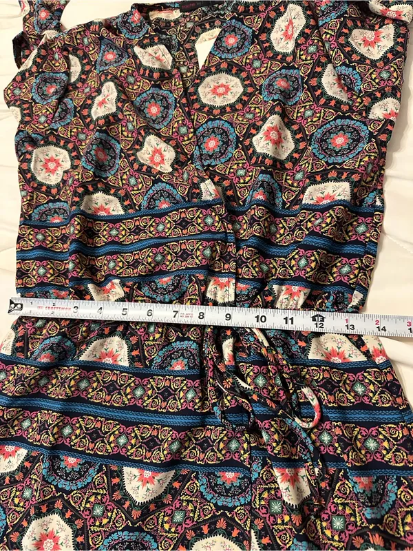 Fraiche by J Nadia Faux Wrap Boho Printed Long Sleeve Midi Dress - NWT - Size S - Image 16