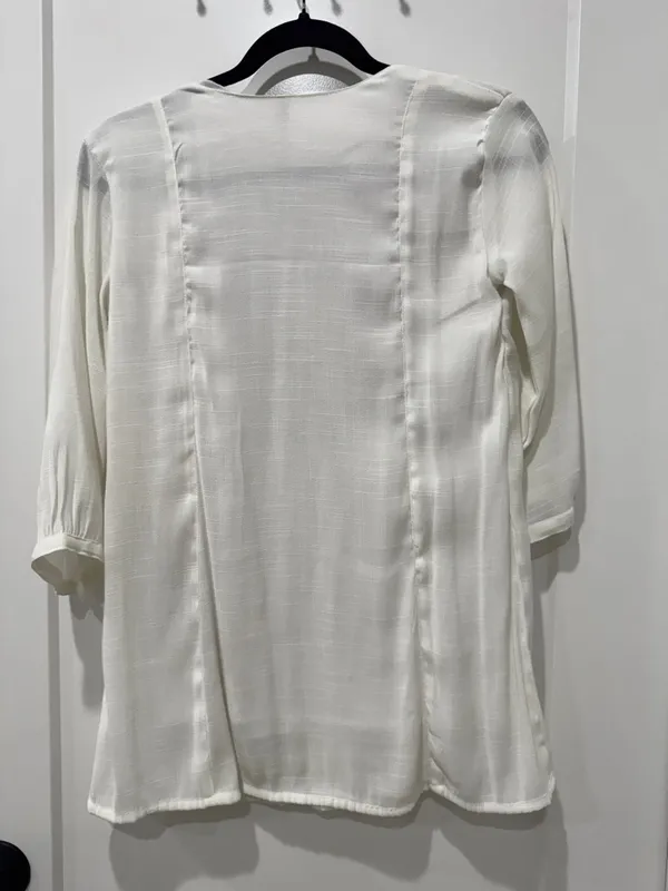 Embroidered cream blouse Red Size XS - Image 3