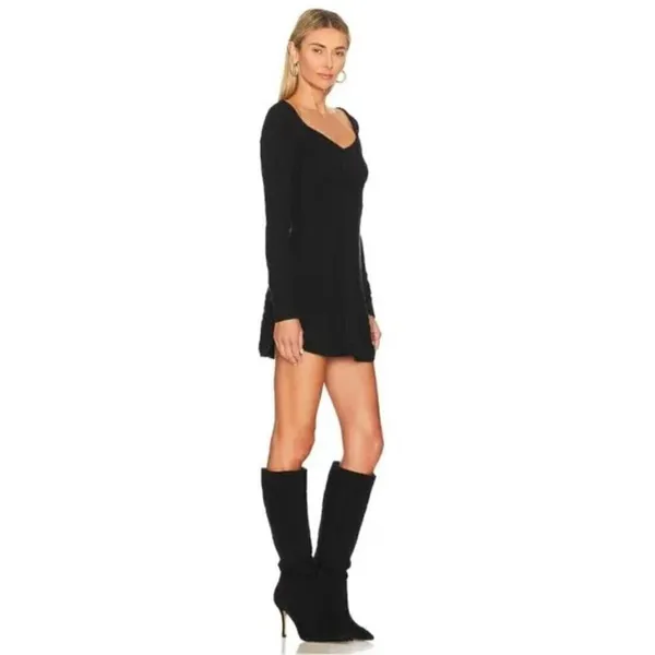 FREE PEOPLE Small World Mini Dress in Black Size Medium - Image 13