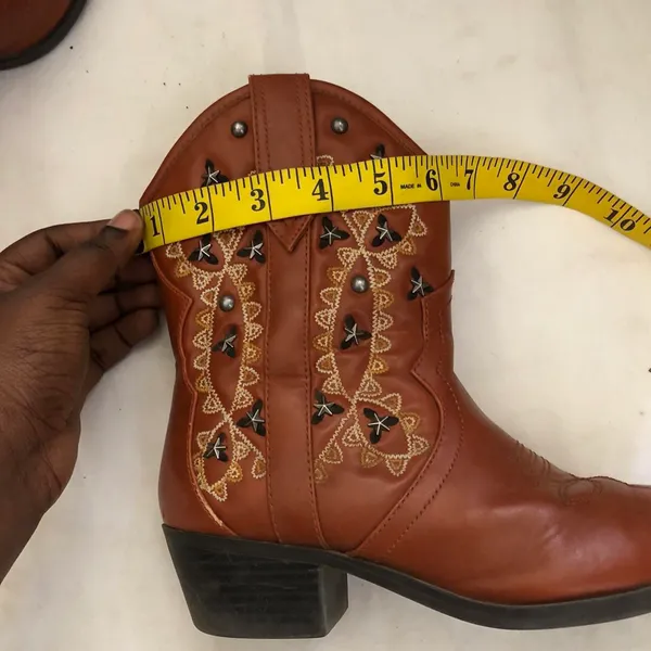 Brown western cowboy/cowgirl ankle Chelsea pointy toe boots-western indie boho country chic grunge vibe - Image 6
