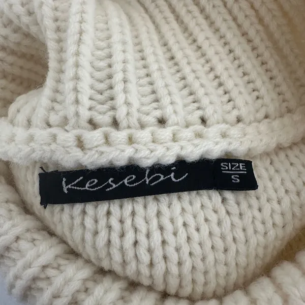 Cream Cable Knit Turtleneck Sleeveless Sweater Vest Women's Small Cozy‎ Casual - Image 6