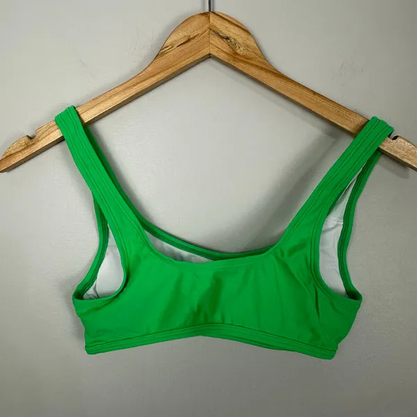 Halara Women's Bikini Bathing Suit Top Neon Green Sporty Size XS Cruise Vacation - Image 6