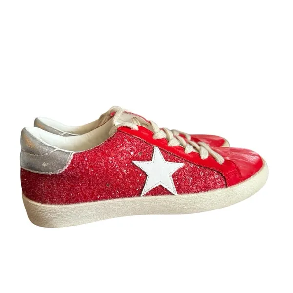 Mi.iM Skylar Rubber Sole Lace-up Glitter Leather Star Sneakers Women’s Size 6.5 - Image 3