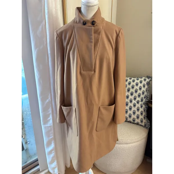 Tuckernuck Emerson coat dress Size Medium Tan Elbow Patch - Image 5