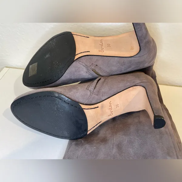 Boden Knee High Gray Suede‎ Boots Size 5.5 (36) - Image 9