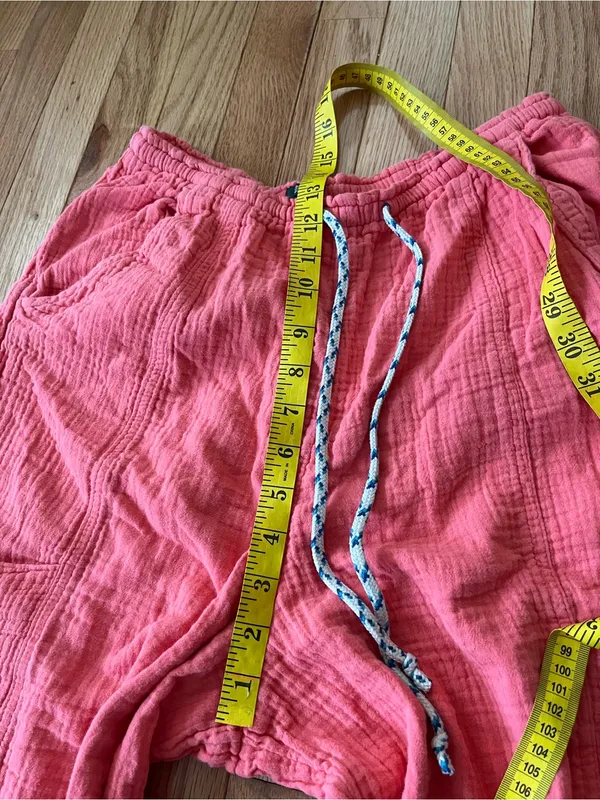 100% Gauze Cotton Pink Wide Leg Pants Small Coastal Resort Vacation Summer Beach - Image 6