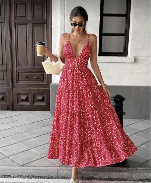 Maeve Coastal Sunset Floral Maxi Dress Resort Vacation Glam Sz S Anthropologie - Image 3