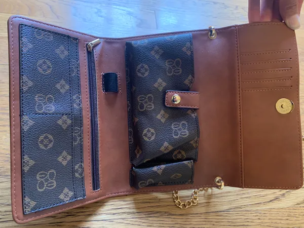 Crossbody Wristlet Clutch Brown - Image 6