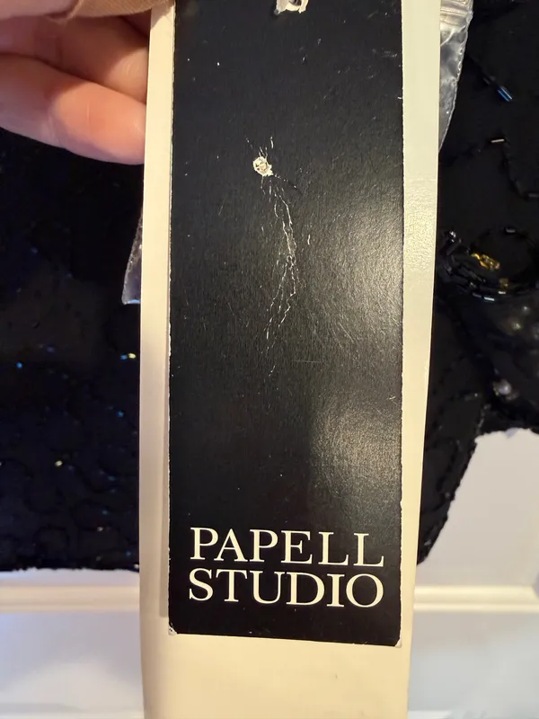 Papell Studio Silk Beaded Mini Cocktail Dress Black Size Small Embellished NWT - Image 8