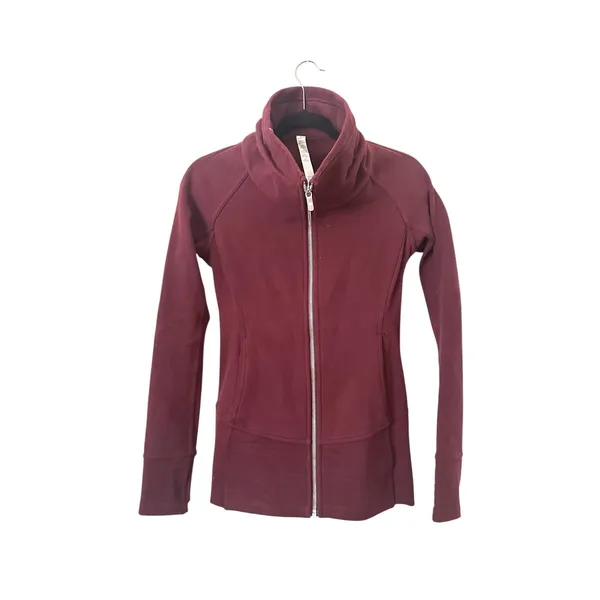 LULULEMON Radiant‎ Zippered Jacket II Maroon Sz 4 - Image 2