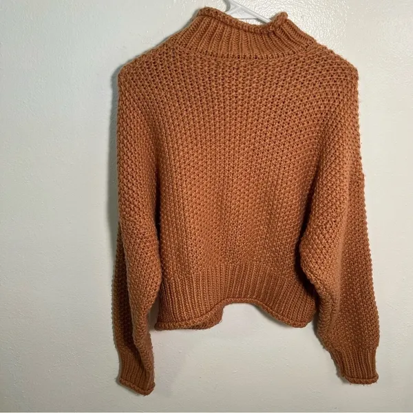Etophe‎ Studios Women's Size Small/Medium Mock Neck Sweater Rust Brown Orange - Image 7