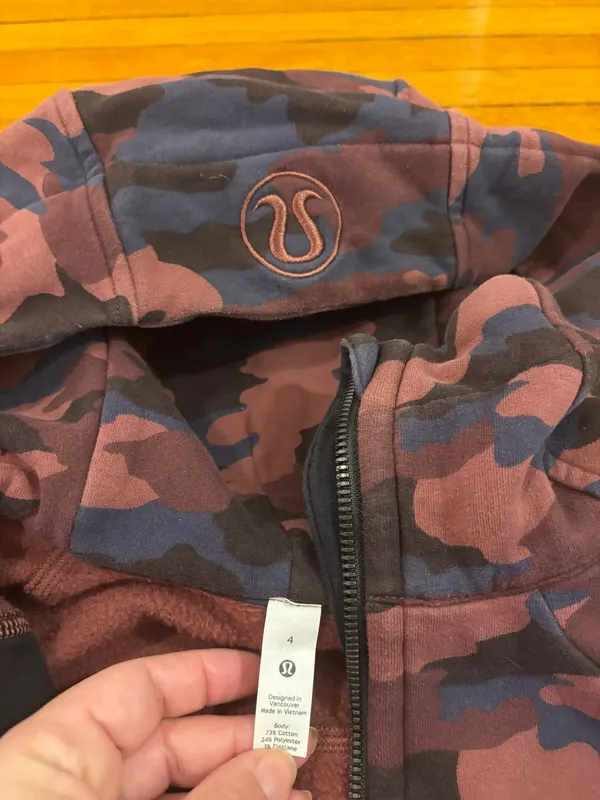 Lululemon Scuba Full-Zip HoodieHeritage 365 Camo Smoky Red Night Sea - Size 4 - Image 7
