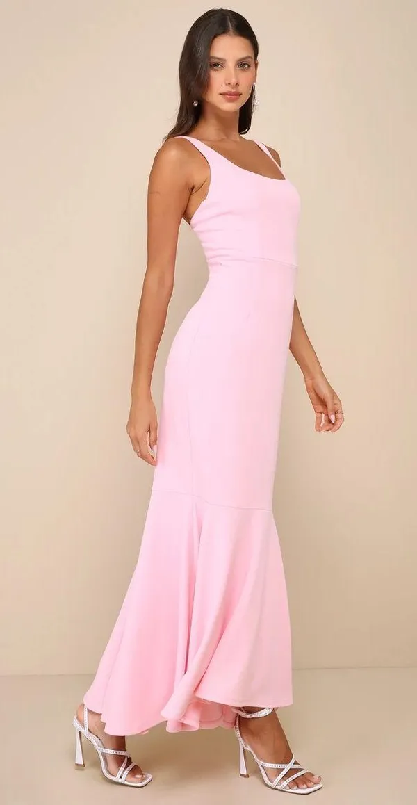 Lulus NWT Romantic Destiny Light Pink Square Neck - Image 2