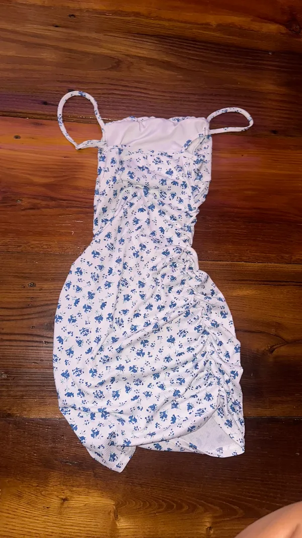 Floral pattern dress Blue - Image 3