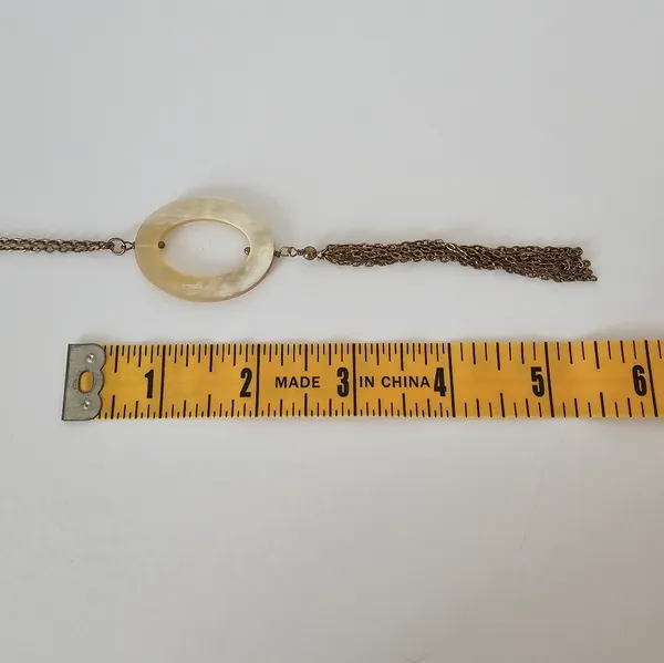 Banana Republic Aureus + Argent Brass Tassel Pendant Necklace - 32" Long Chain - NWOT - Image 4