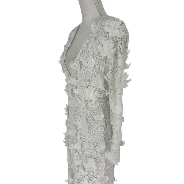 LoveShackFancy Sylvester Bridal‎ Lace Gown White Size 4 NWT - Image 11