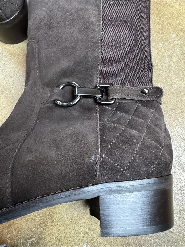 Aquatalia Dark Chocolate Brown Oralie Suede Knee High Boots Size: 9 1/2 - Image 16