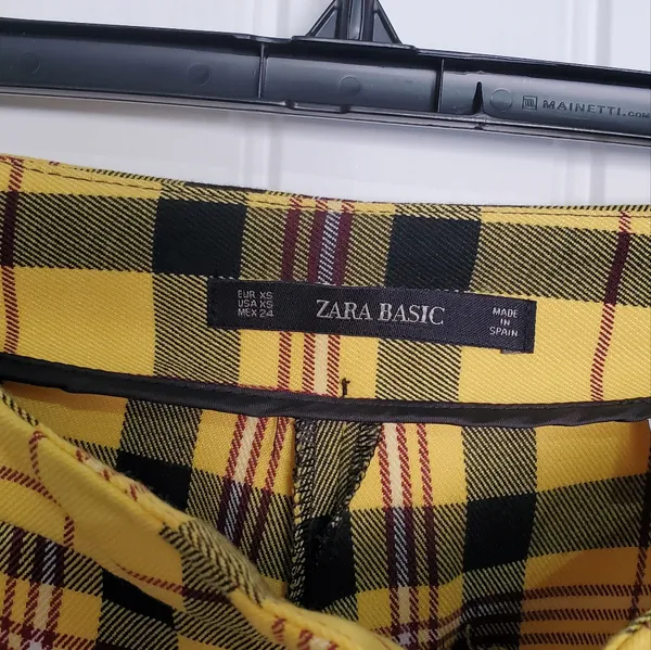 Zara XS yellow Plaid pants - Image 6