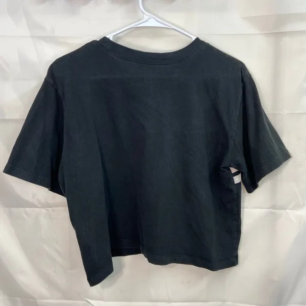 Hollister‎ women's black striped cropped short sleeve relaxed casual shirt tee S - Image 5