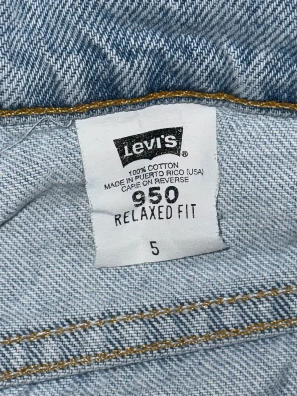 Vintage 90s Levi’s 950 Relaxed Orange Tab Mid Thigh Denim Shorts 5 / 25 USA Made - Image 4