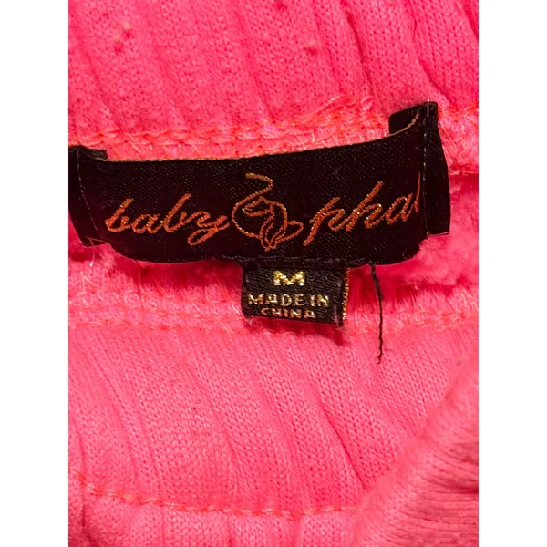 Baby Phat Joggers Sz M Hot Pink Logo Y2K Streetwear Vintage Sweatpants - Image 2