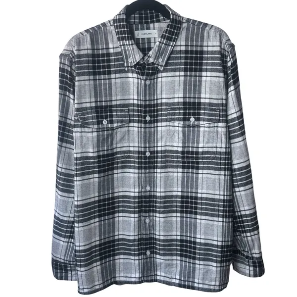 Everlane 100% Organic Cotton The Boyfriend Flannel Shirt Comfort Capsule‎ XL - Image 4