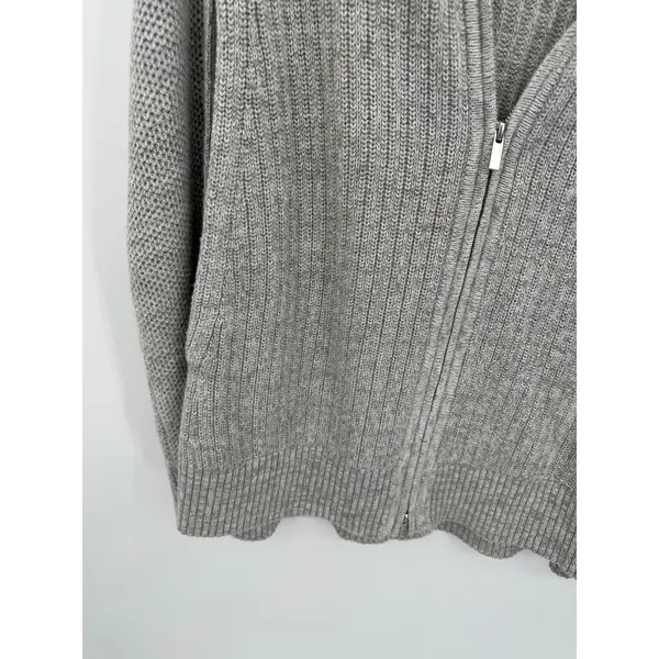 Banana Republic Womens Gray Oversized Sleeveless Zip Front‎ Sweater Vest M/L - Image 3