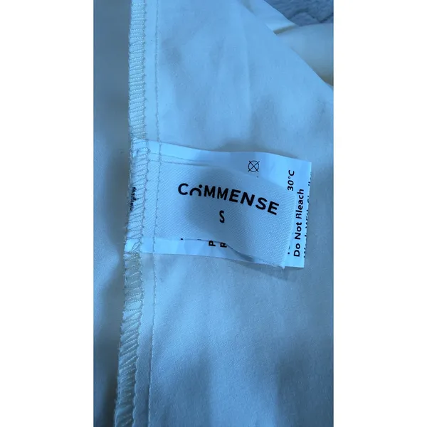 Commense Cream Dropped Waist Midi Dress Sleeveless Square Neck OA240416008 Small - Image 5