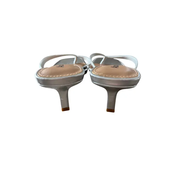 Abound Tina Kitten Heel Sandal Size 6 Silver Open‎ Square Toe - Image 5