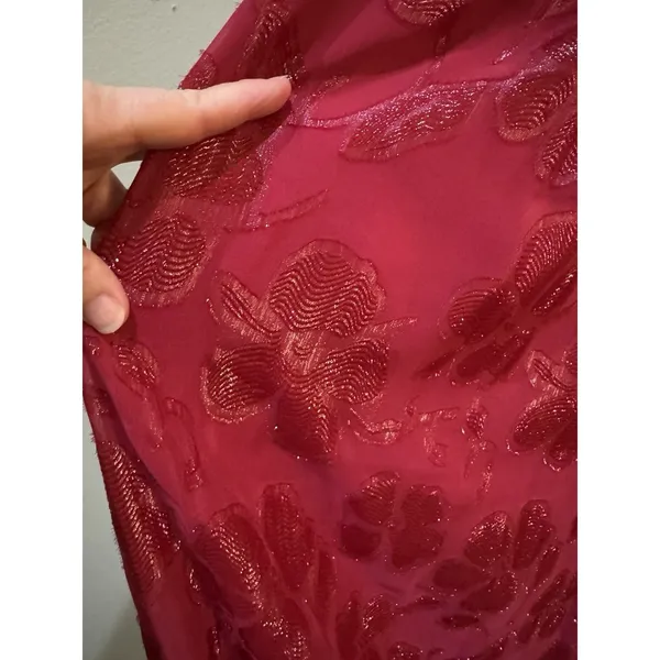 SLNY Fashion Women's Burnout Chiffon Sleeveless Gown Size 6 Fushia - Image 4