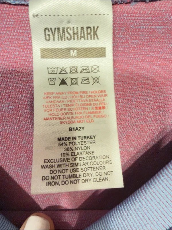 Gymshark Women's Adapt Ombre Seamless Long Sleeve Crop Top Blue/Purple Size M - Image 6