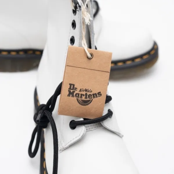 Dr Martens White Leather Combat‎ Boots Size 6 - Image 7