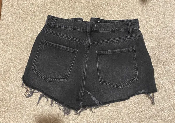 Garage Black Distressed Denim Jean Shorts - Image 2