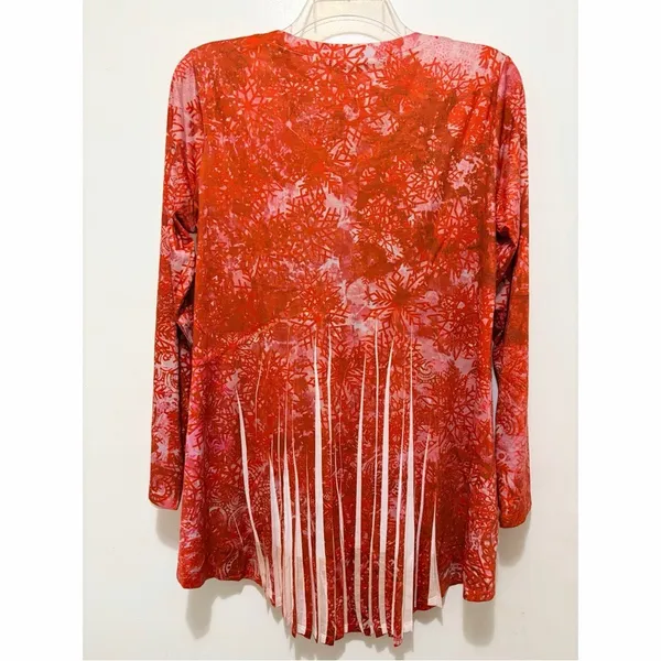 One World Abstract Watercolor Hawaiian‎ Christmas Themed Tunic – Large – NWT - Image 2