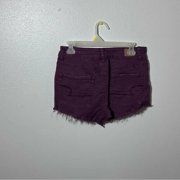 American Eagle Women‎ Purple Cut Off Distressed Shorts Stretch Size 6. - Image 4